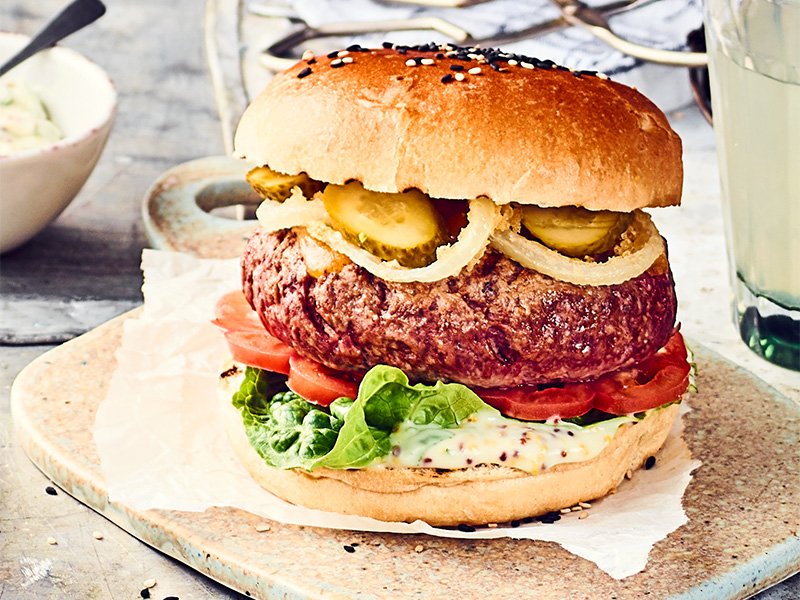 Cheeseburger, WINDGES EDEKA Frische Center, Hochdahler Markt, Erkrath